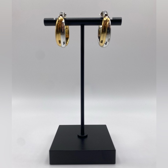 Gold & Silver Hoop Earrings - Picture 2 of 2